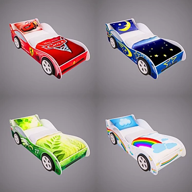 Kids' Cars Beds - Vibrant and Comfortable 3D model image 1 