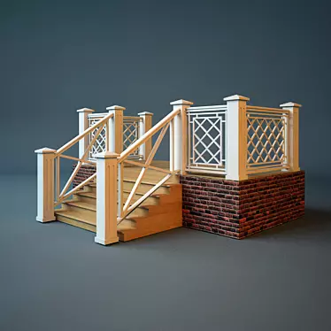 Outdoor Haven: Covered Porch 3D model image 1 