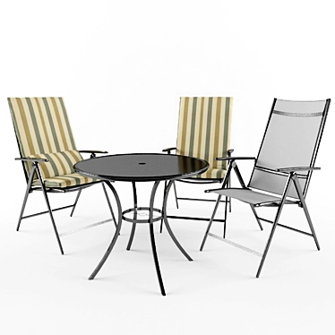Modern Metal & Plastic Outdoor Seating 3D model image 1 
