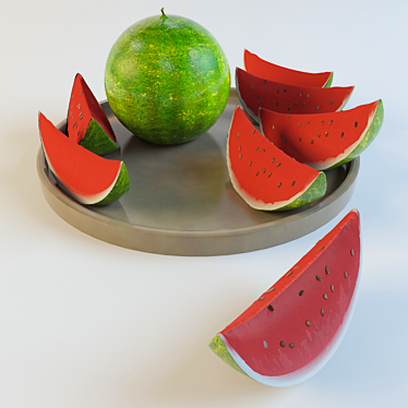 Refreshing Watermelon Table Decor 3D model image 1 