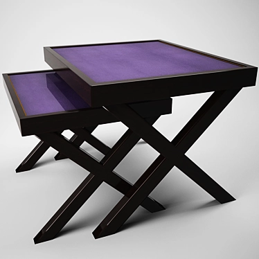 Luxurious Tura "X" Coffee Table Set 3D model image 1 