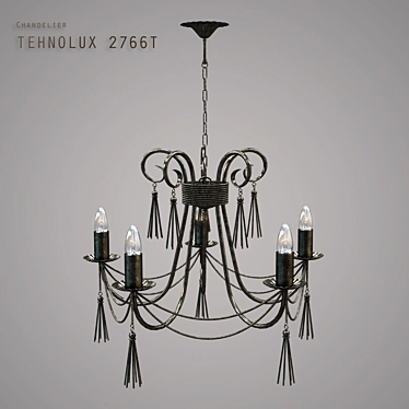 Vintage Bronze Chandelier 2766T 3D model image 1 
