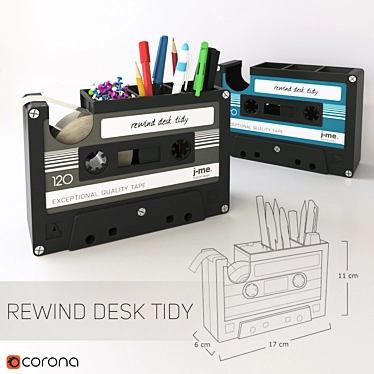  Retro Desk Organizer: Rewind Tidy 3D model image 1 