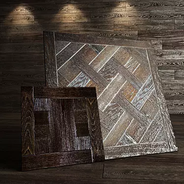 Silver Patina Parquet: Elegant Versailles Collection 3D model image 1 