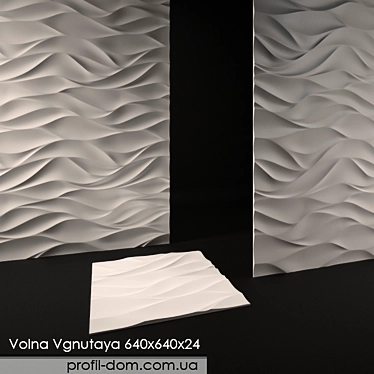 3D Wave Panel: Innovative Design 3D model image 1 