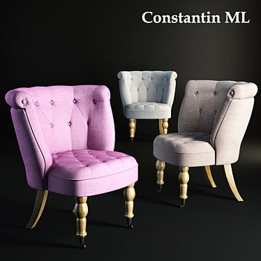 Classic Constantin Fabric Armchair: Elegant and Versatile 3D model image 1 