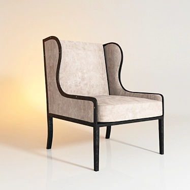 Casa Midy Ixelles Wing Chair: Handcrafted Elegance 3D model image 1 