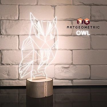 Geometric Owl Nightlight 3D model image 1 