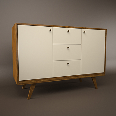 Scandinavian Style Chest Drawers 3D model image 1 