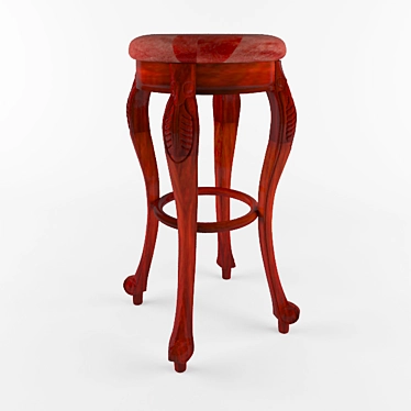 Wooden Stool 3D model image 1 