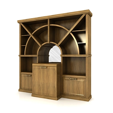 Architectural Bar Cabinet with Fridge 3D model image 1 