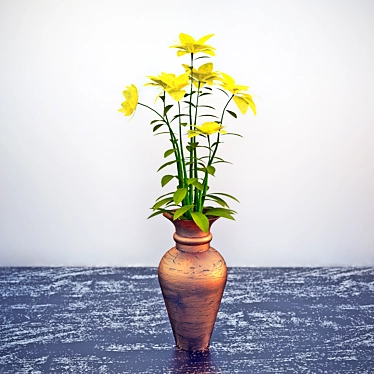 Elegant Blooming Decor: Flower Vase 3D model image 1 