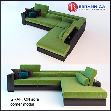 Modern Grafton Corner Sofa 3D model image 1 