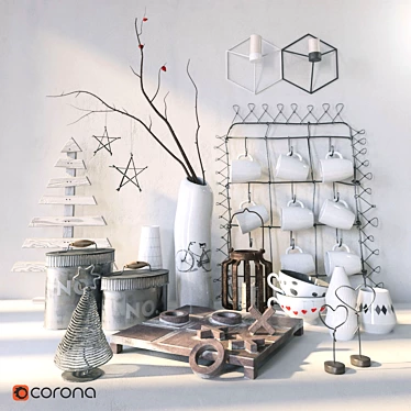 Nordic Harmony Home Decor Set 3D model image 1 