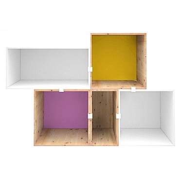 Minimalist Stacked Shelves 3D model image 1 