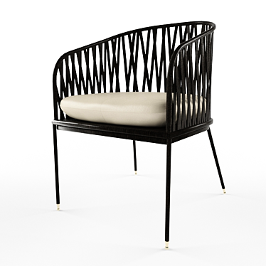 Elegant Wicker Outdoor Chair 3D model image 1 