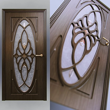 Elegant Stained Glass Door 3D model image 1 