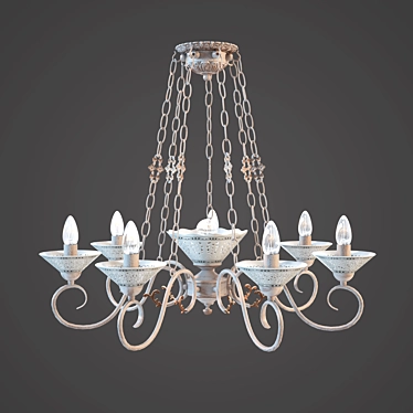 Classic Copper Patina Chandelier 3D model image 1 