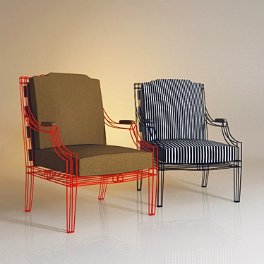 Casa Midy Louis 14 Chair: Classic Elegance 3D model image 1 