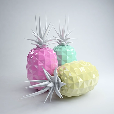 Elegant Porcelain Pineapple Decoration 3D model image 1 