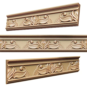 Elegant Ornamental Cornice 3D model image 1 