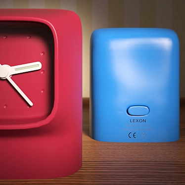 Sleek Lexon Mezzo Clock - Red and Blue Models 3D model image 1 