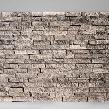 Textured Brick Wall Kit 3D model image 1 