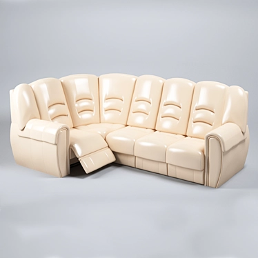 Modern Leather Corner Sofa 3D model image 1 