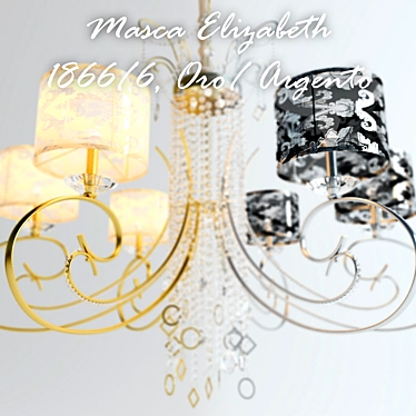 Exquisite Masca Elizabeth Oro/Argento Chandelier 3D model image 1 