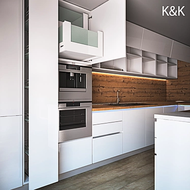 Modern Kitchen Furniture Set 3D model image 1 