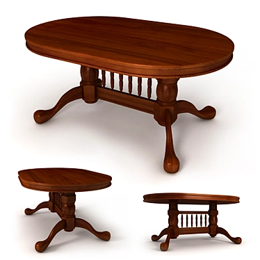 "Malaysia" Dining Table - Elegant and Spacious 3D model image 1 