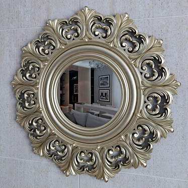 Elegant Oval Mirror 3D model image 1 