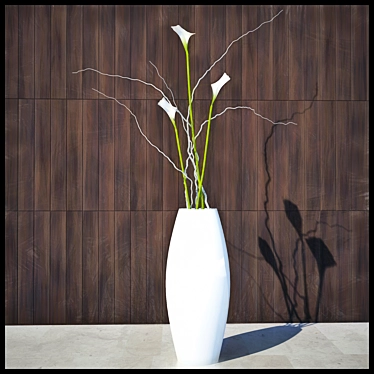 Elegant Blooms: Flower Vase Set 3D model image 1 