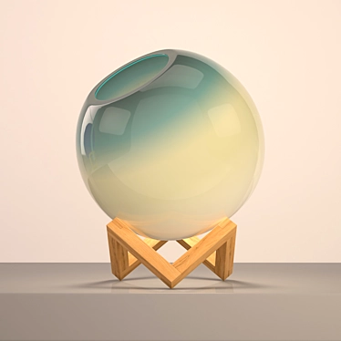 Elegant Wood & Glass Lamps 3D model image 1 