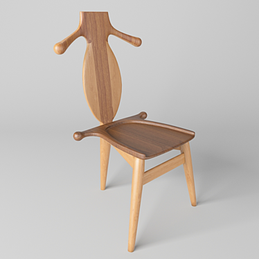 Russian Wooden Chair 3D model image 1 
