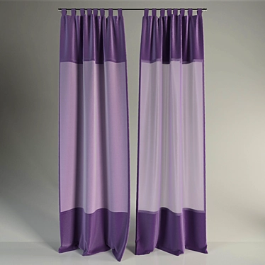 Modern Purple Hinge Curtains 3D model image 1 