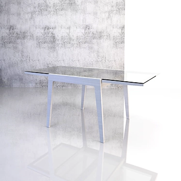 Elegant Glass Surface Dining Table 3D model image 1 