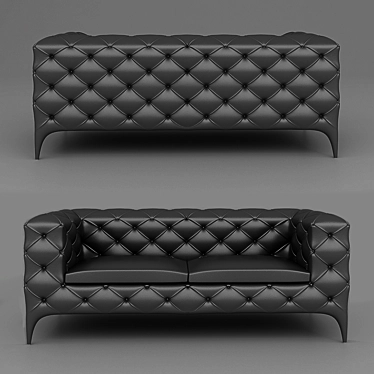 Elegant Capitone Sofa: Timeless Beauty 3D model image 1 