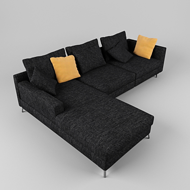Elegant Texture Sofa 3D model image 1 