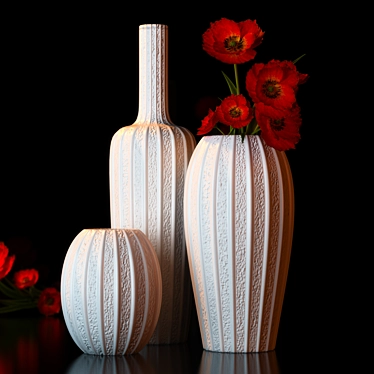 Title: Elegant White Poppy Vase 3D model image 1 