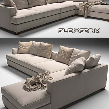 Eros Flexform Sofa: Stylish and Spacious 3D model image 1 