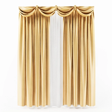 Elegant Classic Curtain 3D model image 1 