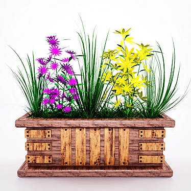 3dsMax 2011 Compatible Flower Box 3D model image 1 