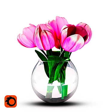 Elegant Tulip Vase: Artful Blossom 3D model image 1 