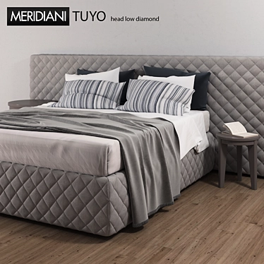 Elegant Tuyo Diamond Headboard 3D model image 1 