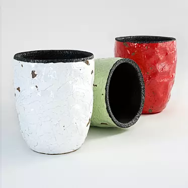 Elegant Glazed Ceramic Vases 3D model image 1 