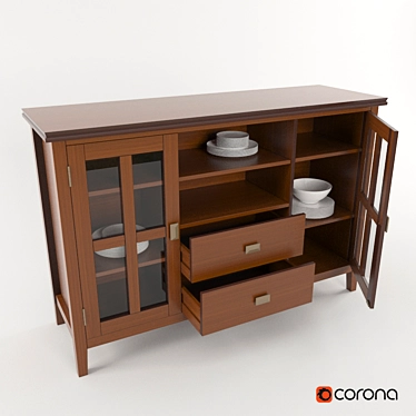Stratford Tall TV Stand 3D model image 1 
