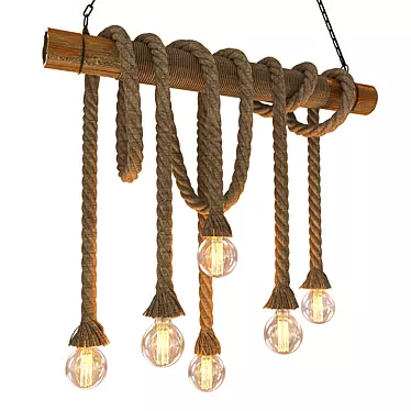 Vintage Rope Pendant Lights 3D model image 1 