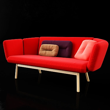 Wooden Frame Bras Sofa 3D model image 1 