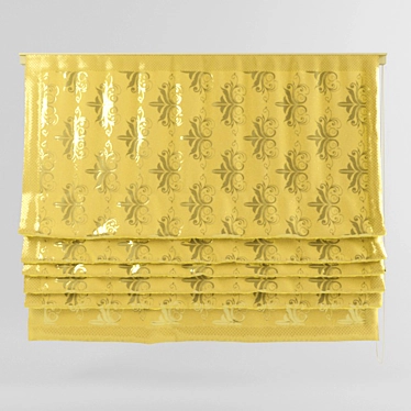 Golden Elegance Roman Curtain 3D model image 1 